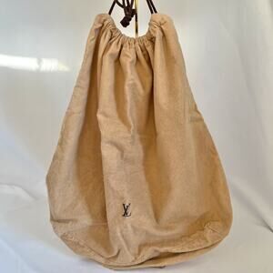 LOUIS VUITTON Dust Bag Large Drawstring Tan Cotton Flannel